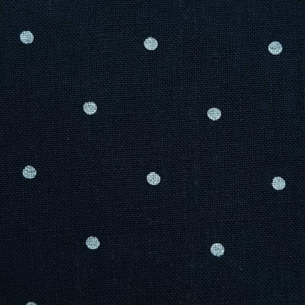 25mm Dots Enzyme Tencel Linen Woven Fabric-Navy