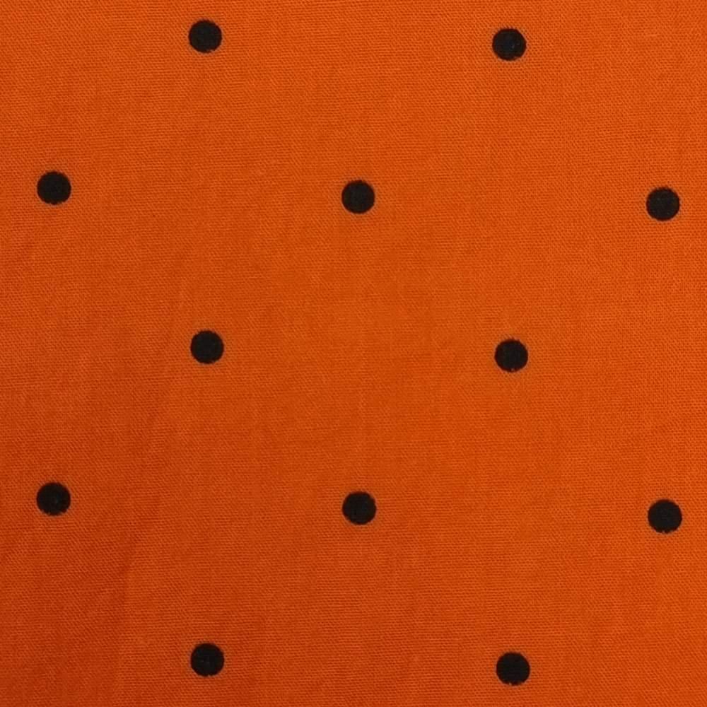 18mm Dots Enzyme Cotton Woven Fabric-Orange