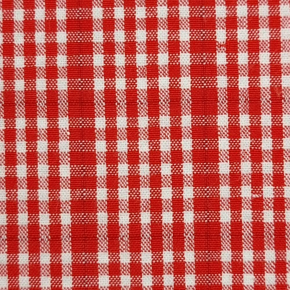 Yarn Dyed Check Cotton Woven Fabric-Red