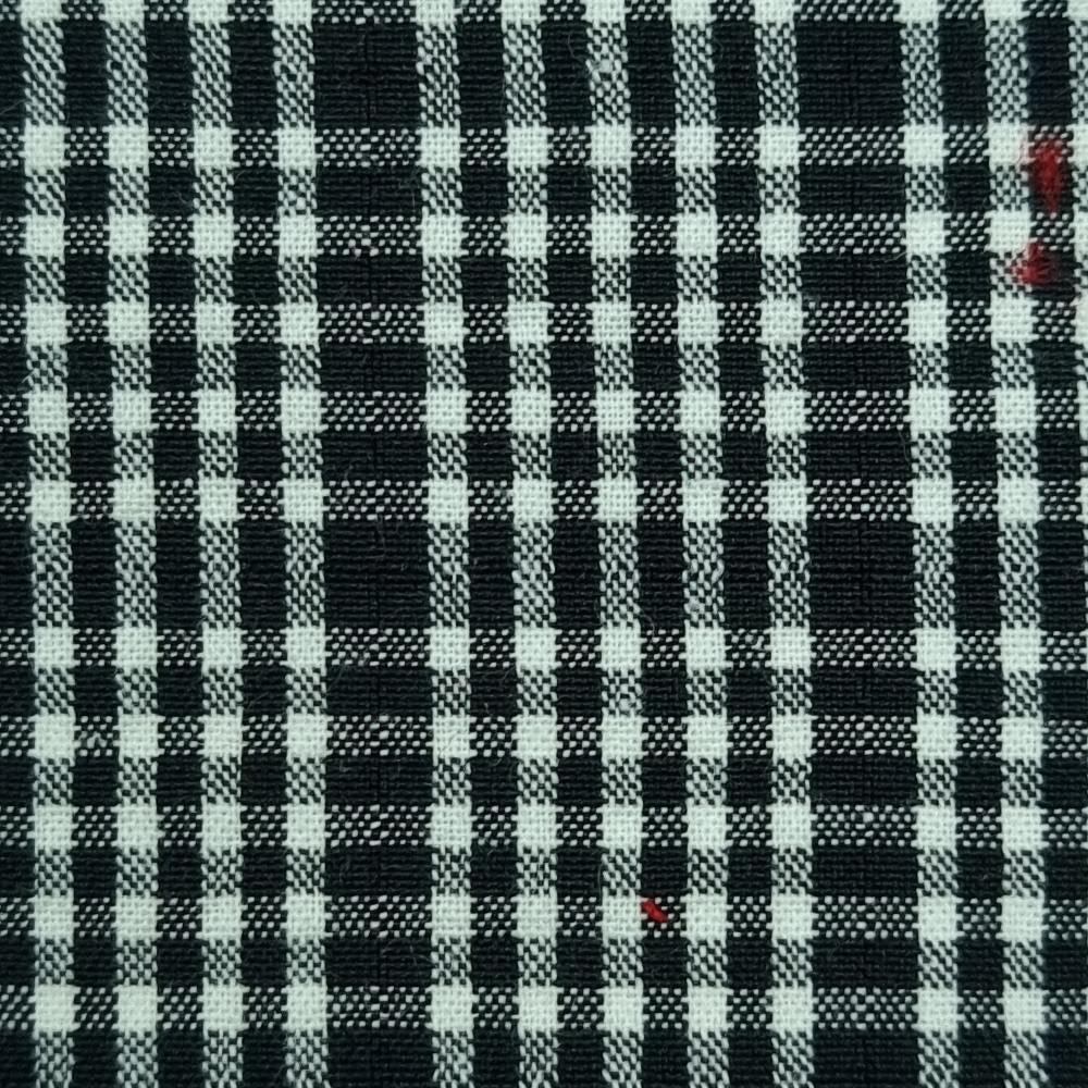 Yarn Dyed Check Cotton Woven Fabric-Black