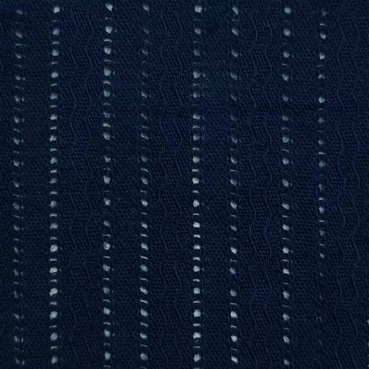 Stripe Jacquard Cotton Woven Fabric-Navy