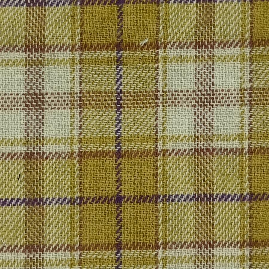 1.Yellow-2.Green-3.Brick-4.Grey-5.Black - Flannel Check Yarn Dyed Cotton Fabric - FAB 1453