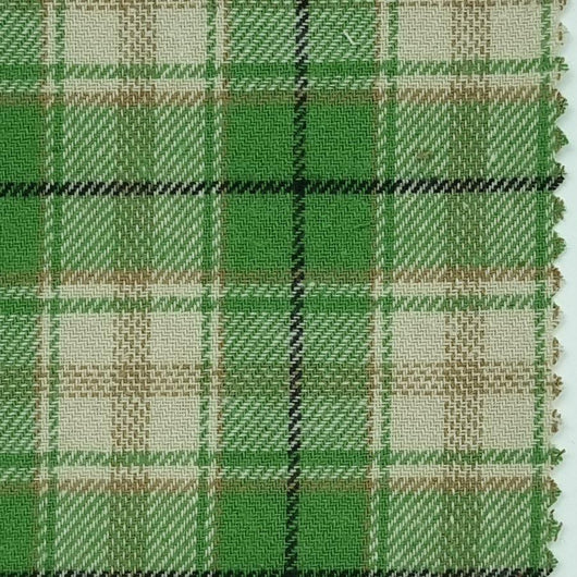 Flannel Check Yarn Dyed Cotton Fabric | FAB1453 | 1.Yellow, 2.Green, 3.Brick, 4.Grey, 5.Black by Fabricis.com #