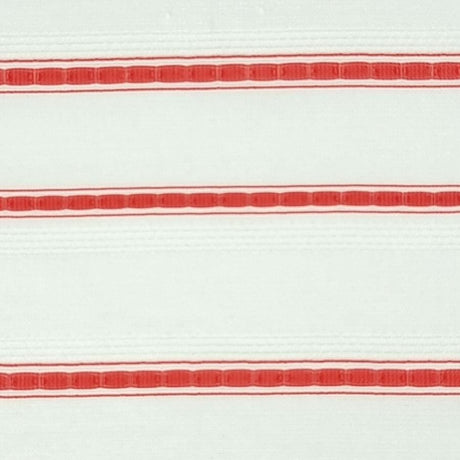 Stripe Rayon Nylon Polyester Woven Fabric-White Red