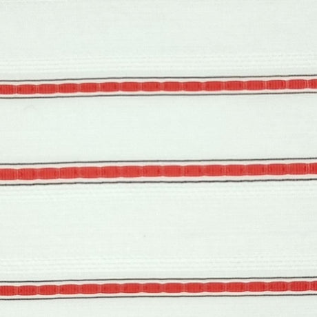 Stripe Rayon Nylon Polyester Woven Fabric-White Red