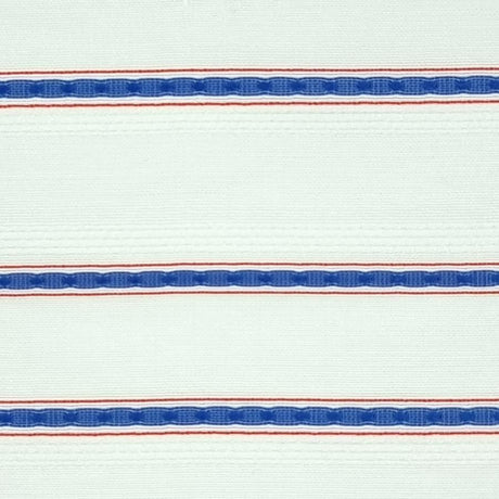 Stripe Rayon Nylon Polyester Woven Fabric-White blue