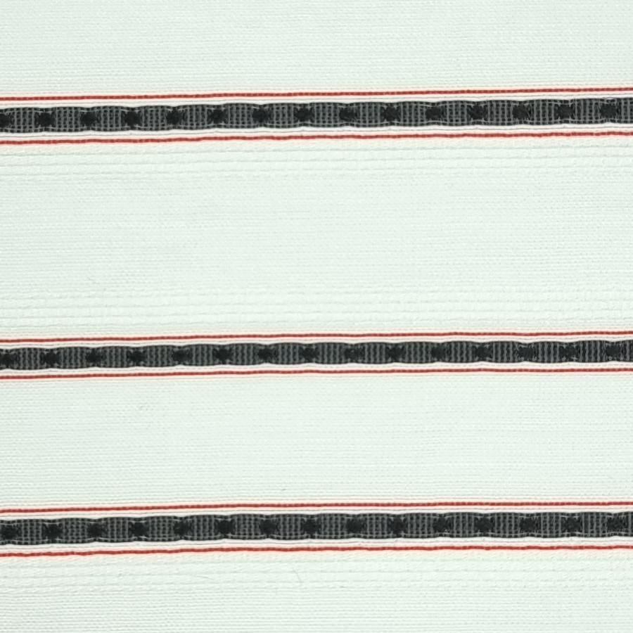 Stripe Rayon Nylon Polyester Woven Fabric-White Black