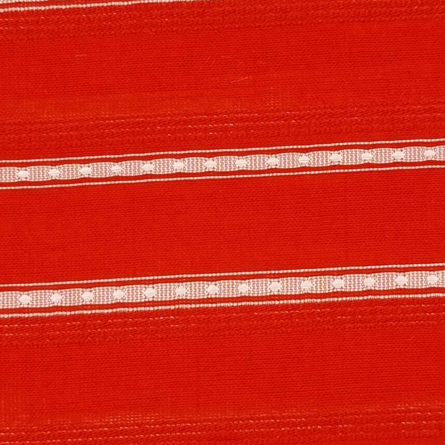 Stripe Rayon Nylon Polyester Woven Fabric-Red