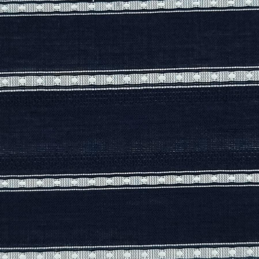 Stripe Rayon Nylon Polyester Woven Fabric-navy