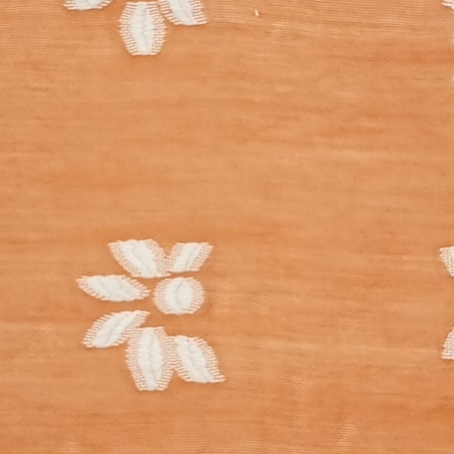 Floral Jacquard Tencel Nylon Polyester Woven Fabric-Orange