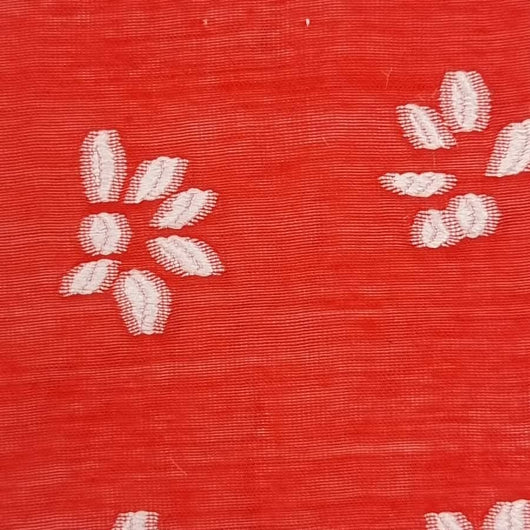 Floral Jacquard Tencel Nylon Polyester Woven Fabric-Red