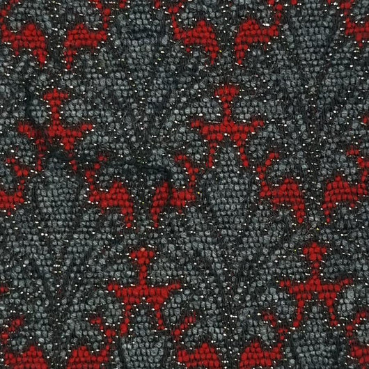 Jacquard Wool Polyester Acrylic Metallic Woven Fabric | FAB1461 | 1.Brown, 2.Red, 3.Blue, 4.Black, 5.Red, 6.Blue, 7.Grey Red, 8.OrangeBlue by Fabricis.com #