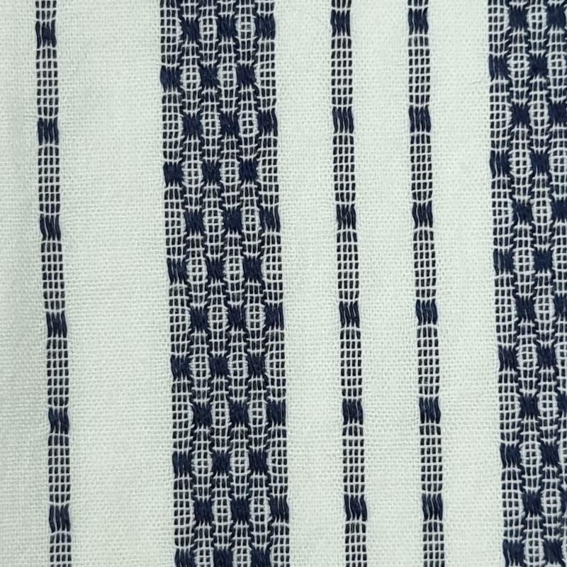 Stripe Jacquard Cotton Polyester Woven Fabric-Navy