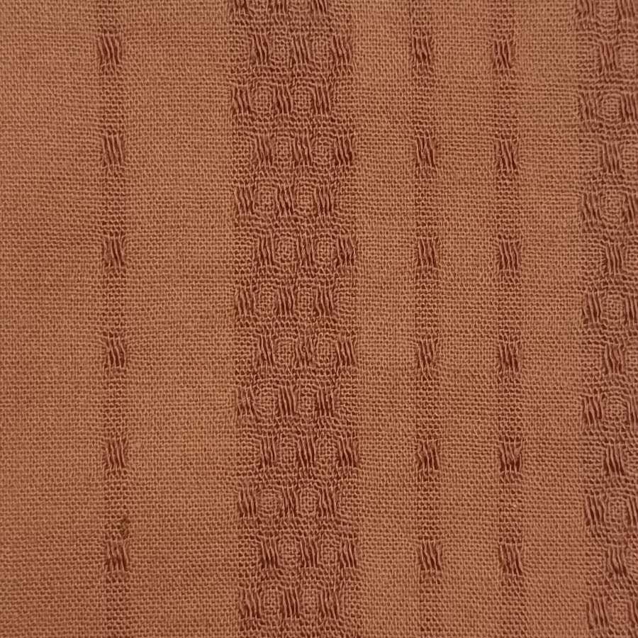 Stripe Jacquard Cotton Polyester Woven Fabric-Sepia