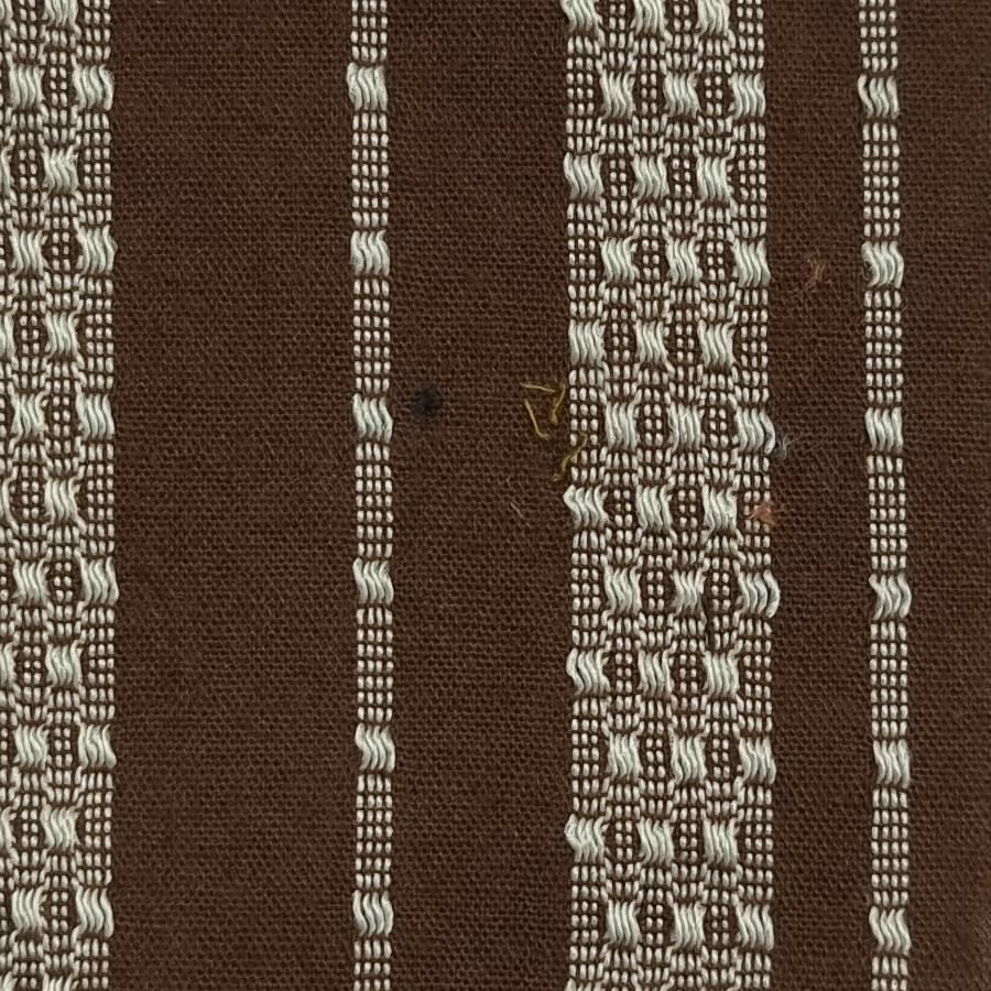 Stripe Jacquard Cotton Polyester Woven Fabric-Brown