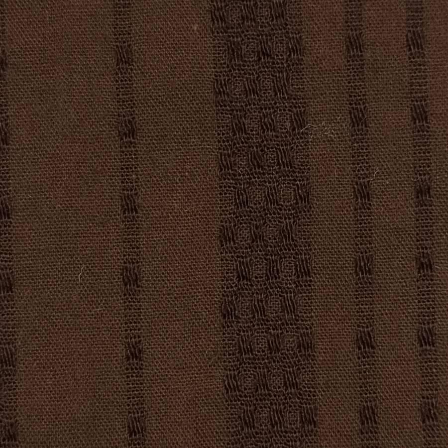 Stripe Jacquard Cotton Polyester Woven Fabric-Brown