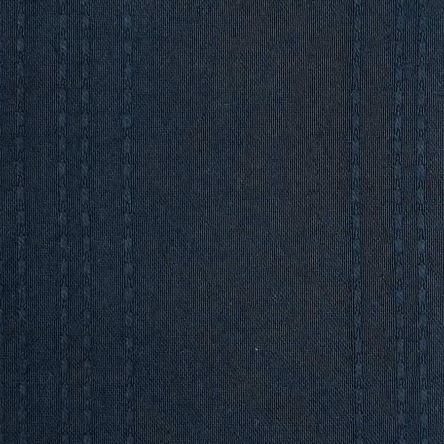 Stripe Jacquard Cotton Nylon Woven Fabric-Navy