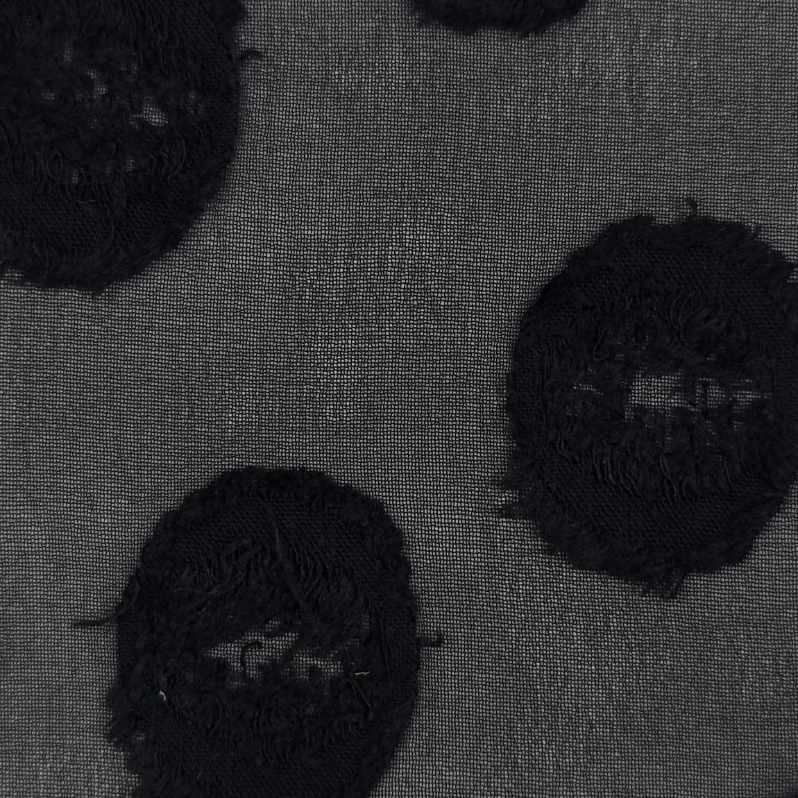 Dot Jacquard Polyester Woven Fabric-Black