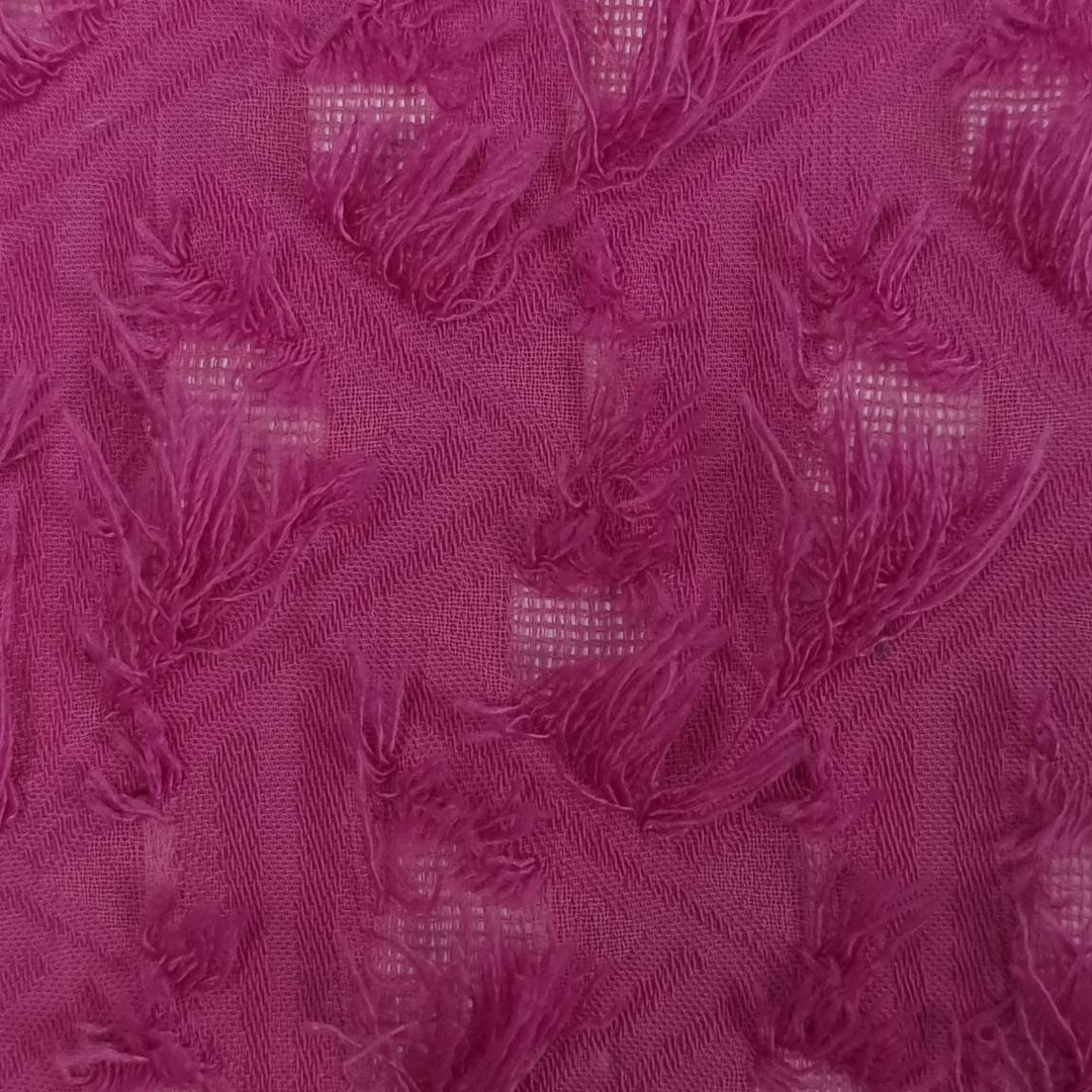 1.Fuchsia-2.Green-3.Pink-4.Brown-5.Cream - Feather Jacquard Polyester Woven Fabric - FAB 1480
