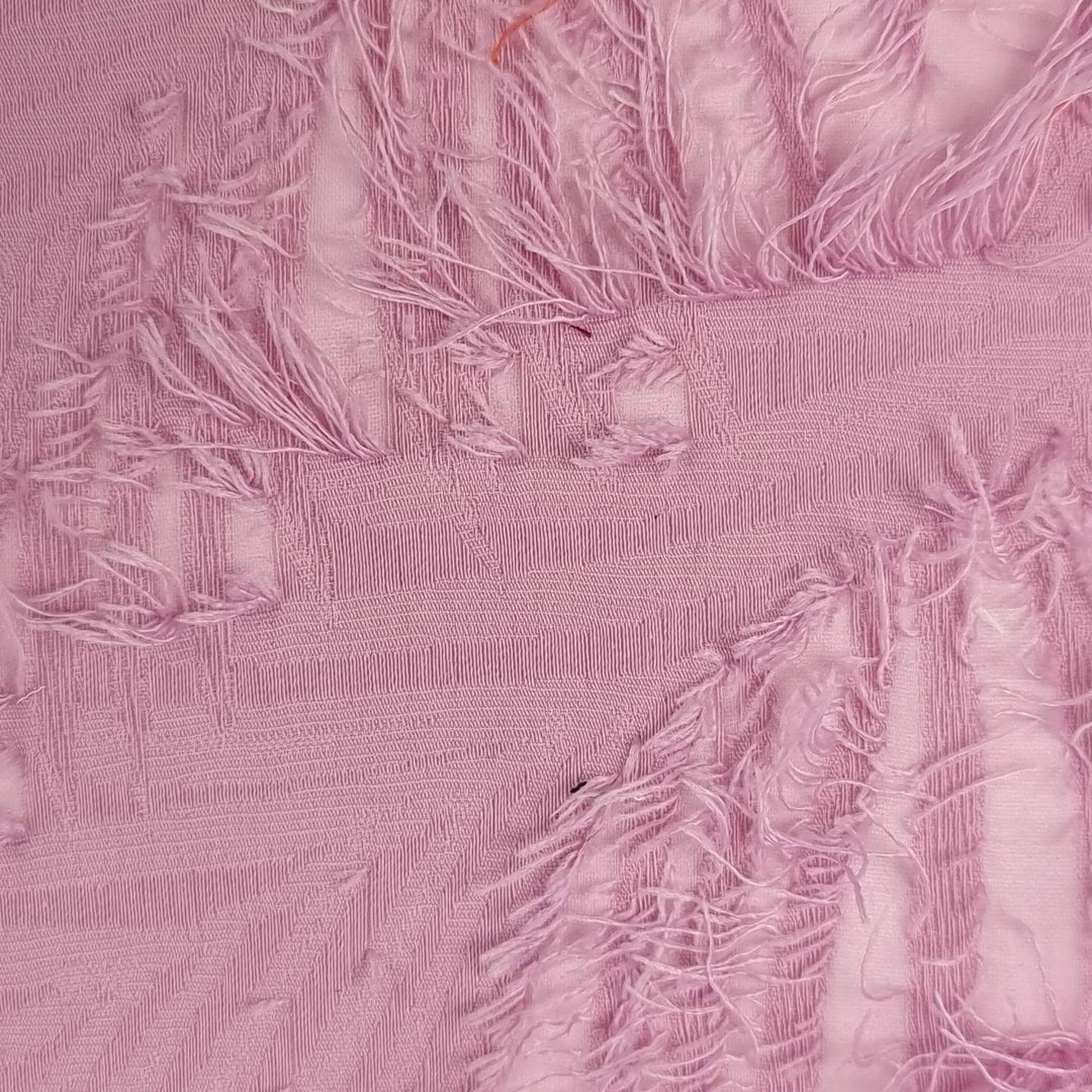 1.Pink-2.Pink-3.Cream-4.Orange-5.Burgundy - Feather Geometric Jacquard Polyester Woven Fabric - FAB 1482