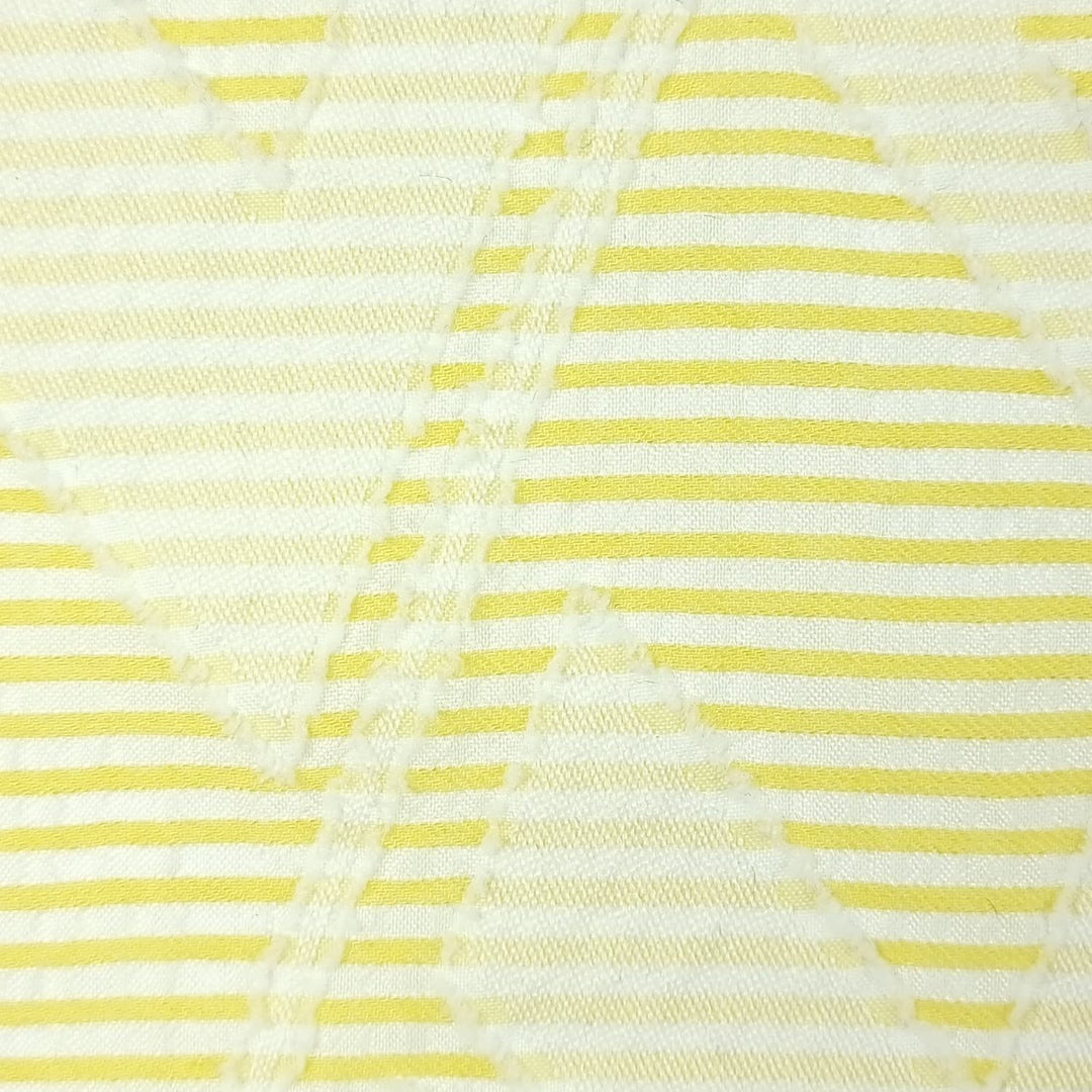 1.Yellow-2.Pink Lilac-3.Navy-4.White-5.Black - Geometric Stripe Polyester Rayon Woven Fabric - FAB 1483