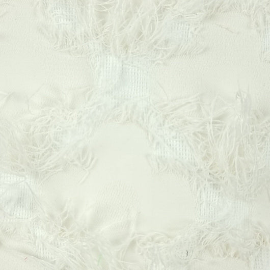 Feather Foral Jacquard Polyester Woven Fabric-White