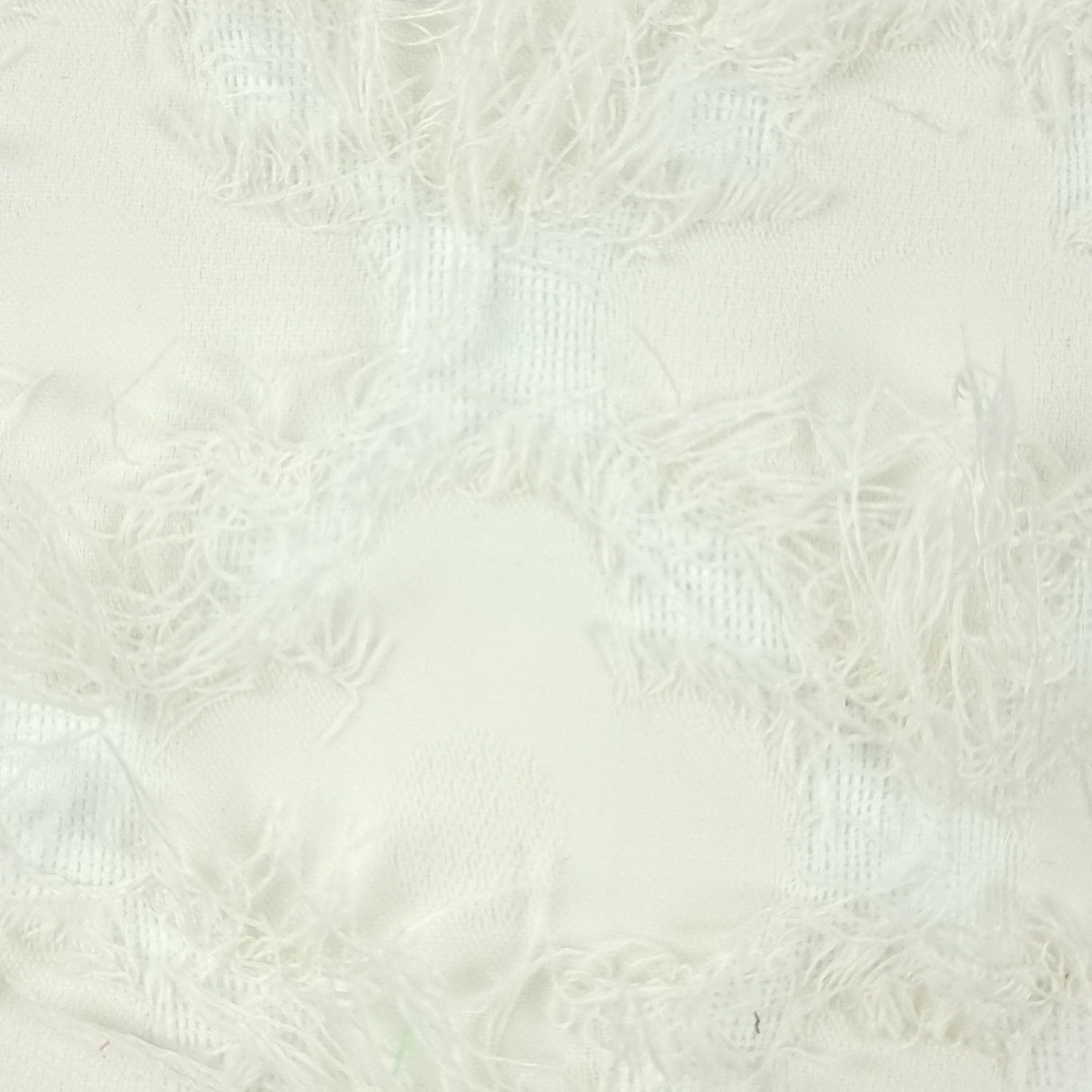 Feather Foral Jacquard Polyester Woven Fabric-White