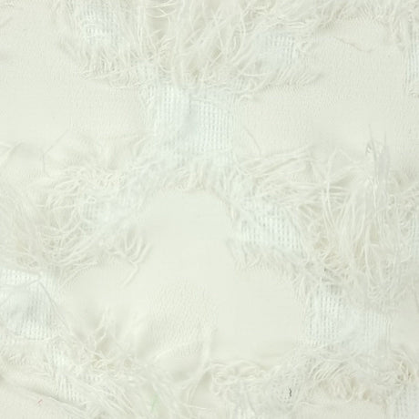 Feather Foral Jacquard Polyester Woven Fabric-White