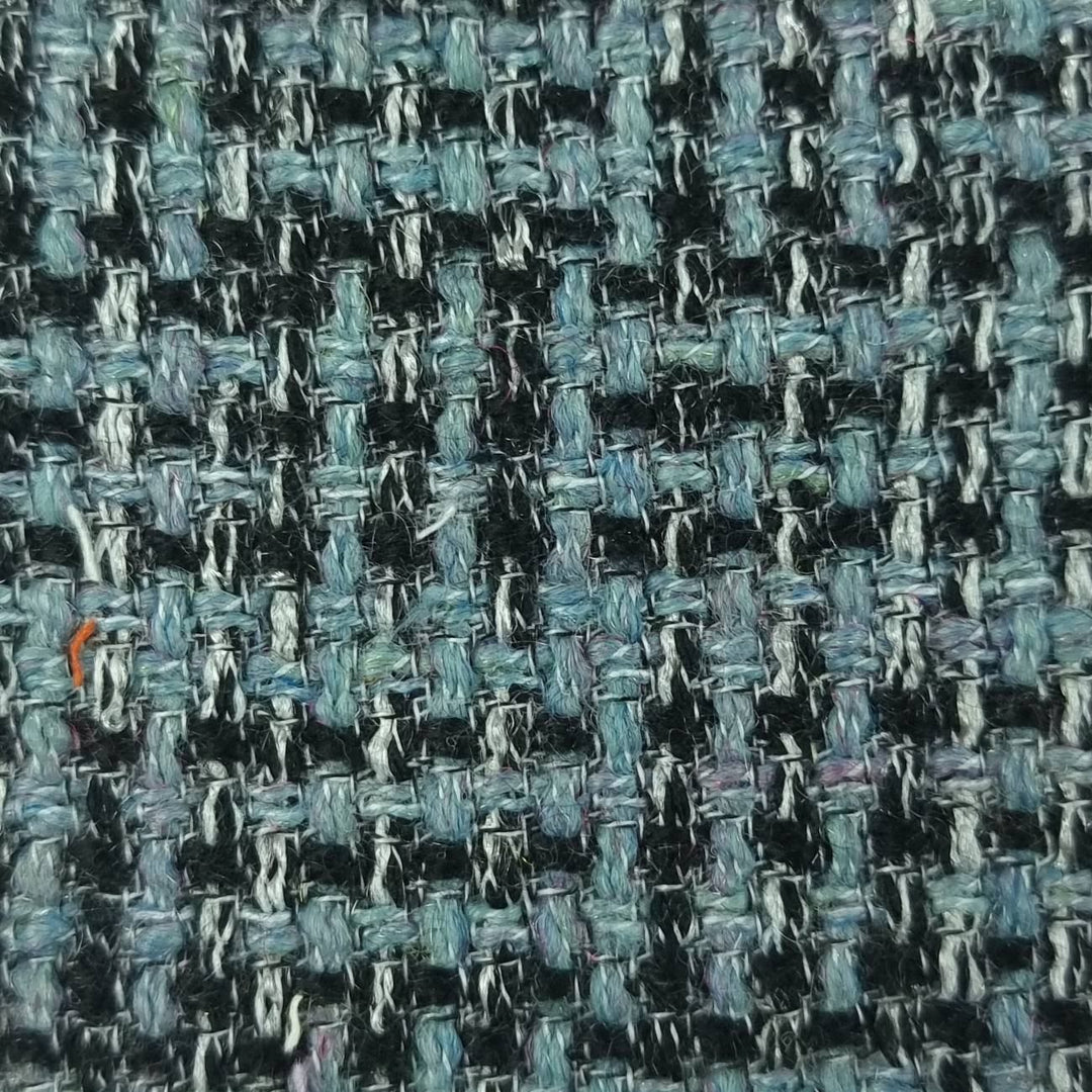 1.Blue-2.Pink-3.Beige-4.White-5.Black - Tweed Yarn Dyed Polyester Woven Fabric - FAB 1494