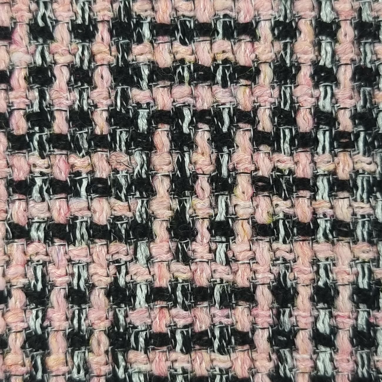 Tweed Yarn Dyed Polyester Woven Fabric | FAB1494 | 1.Blue, 2.Pink, 3.Beige, 4.White, 5.Black by Fabricis.com #