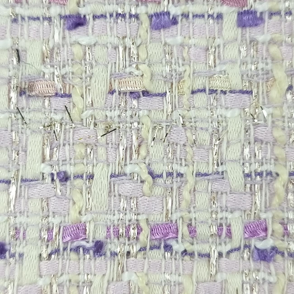 Tweed Y/Dyed Cotton Polyester Woven Fabric | FAB1496 | 1.Lilac, 2.Blue by Fabricis.com #