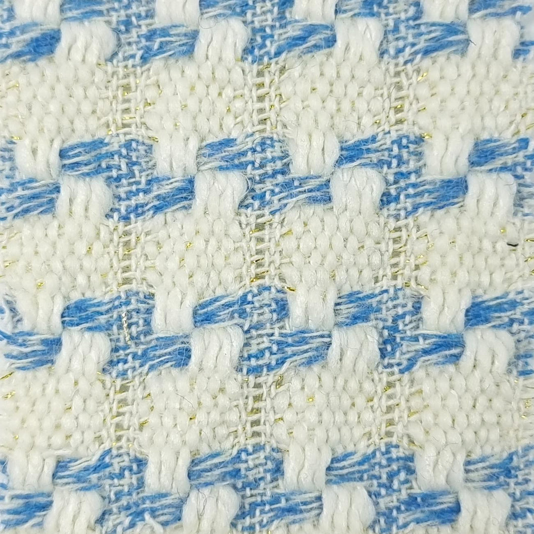 1.Blue-2.Lilac-3.Green-4.Black-Swatch - Stripe Jacquard Polyester Wool Woven Fabric - FAB 1501