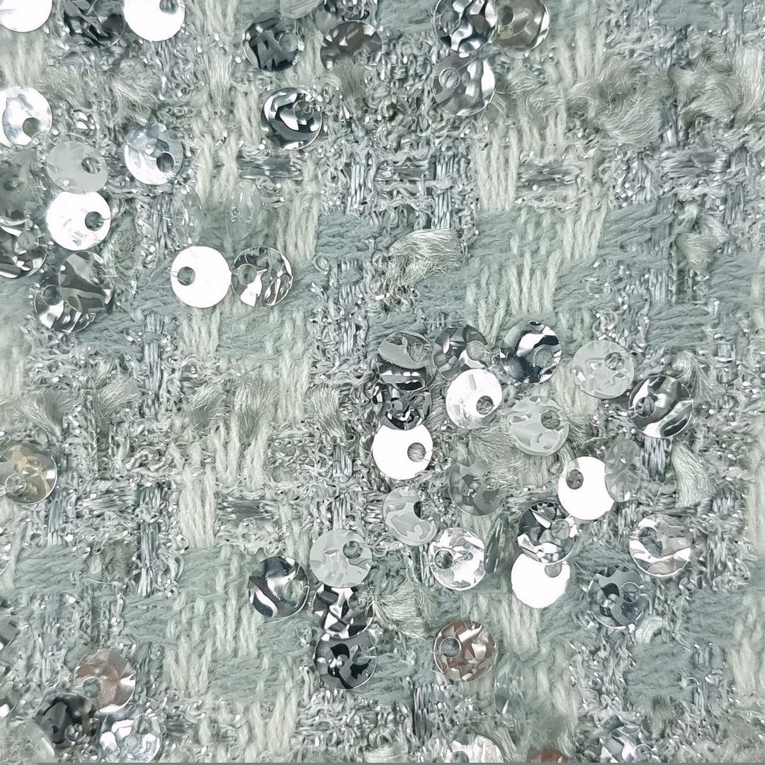 1.Silver-2.Gold-Swatch - Sequins Polyester Acrylic Woven Fabric - FAB 1502