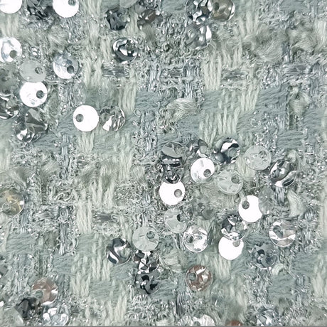 Sequins Polyester Acrylic Woven Fabric | FAB1502 | 1.Silver, 2.Gold by Fabricis.com #